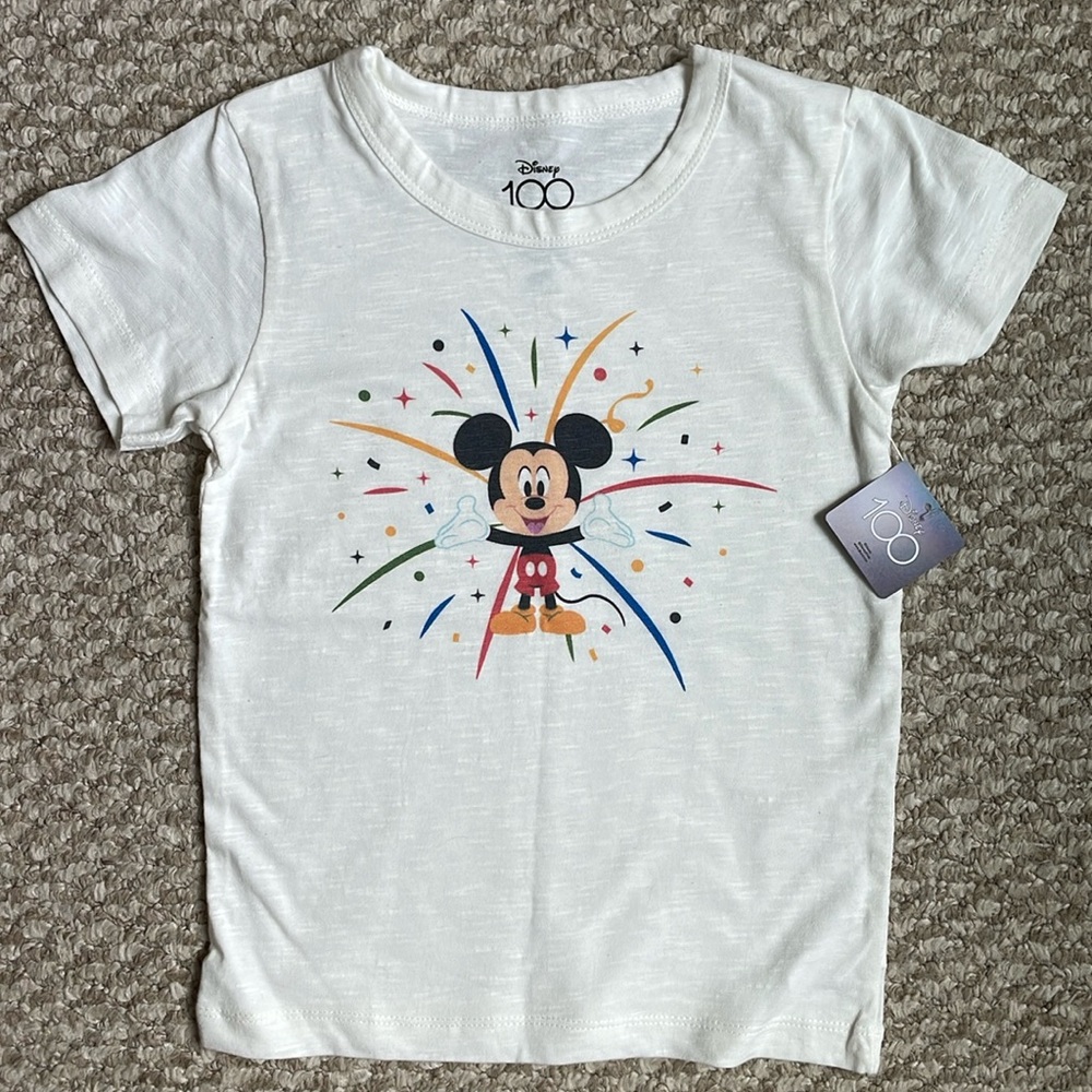 Monica & Andy Size 5T Mickey Disney 100 Firework T-Shirt new with tags!